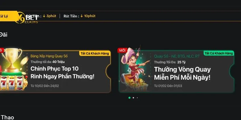 Khuyến mãi V9BET - Hấp dẫn siêu lời thỏa sức lựa chọn 1 Siêu khuyến mãi V9BET dành cho người mới