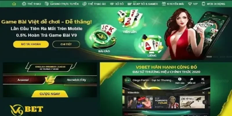 V9Bet – Nhà Cái Uy Tín, Cá Cược Đỉnh Cao, Khuyến Mãi Hấp Dẫn! 36 Nạp tiền & Rút tiền siêu tốc tại V9BET